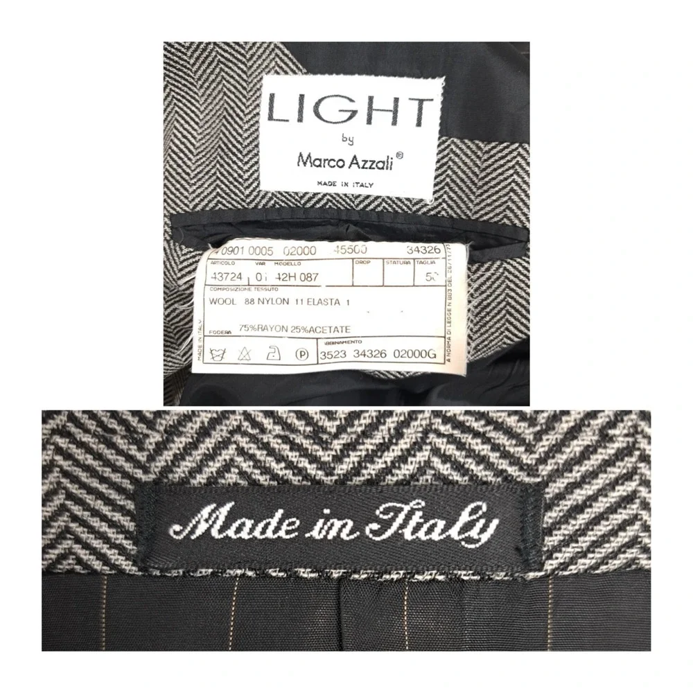Light by MARCO AZZALI Vintage Men Blazer‎ Sport Coat Wool Gray 38R Made In Italy